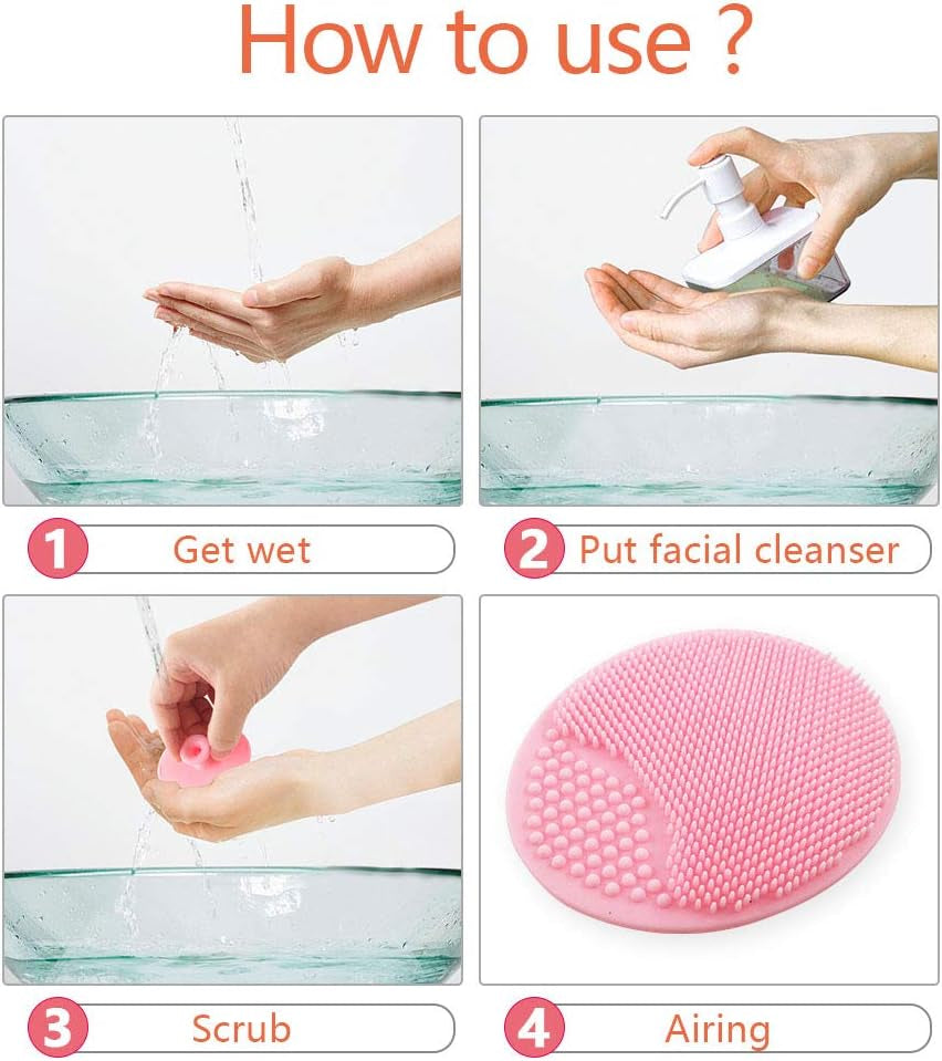 10PCS Silicone Facial Cleansing Brush,Super Soft Face Scrub Clean Brush, Acne Blackheads Removing Handheld Face Scrubber,For Sensitive, Delicate, Dry Skin