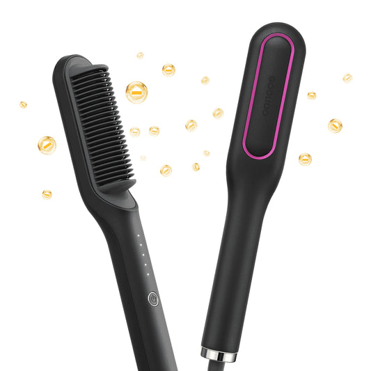 Ionic Hair Straightener Brush, Anti-Scald Ceramic Coating, Black