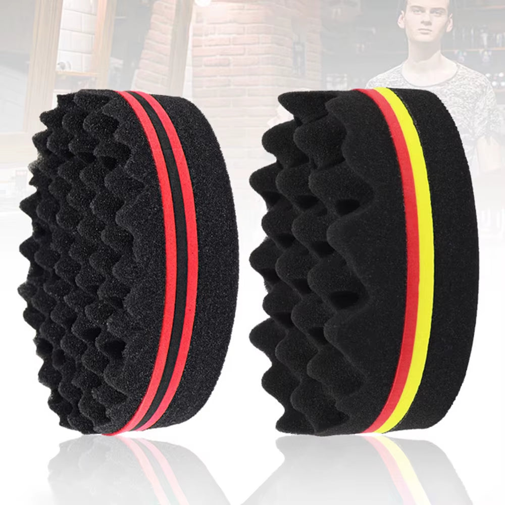 Oval Double Sides Magic Twist Hair Brush Sponge Brush Big Holes Barber Sponge Brush Twist Hair Afro Curl as Hair Care Tools