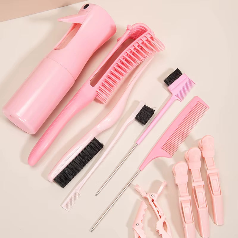 Detangling Brush 10 Pieces Hair Brush Set for Afro Curly Coily Long Hair Knots Detangler Easy to Clean Hair Care Styling Tools