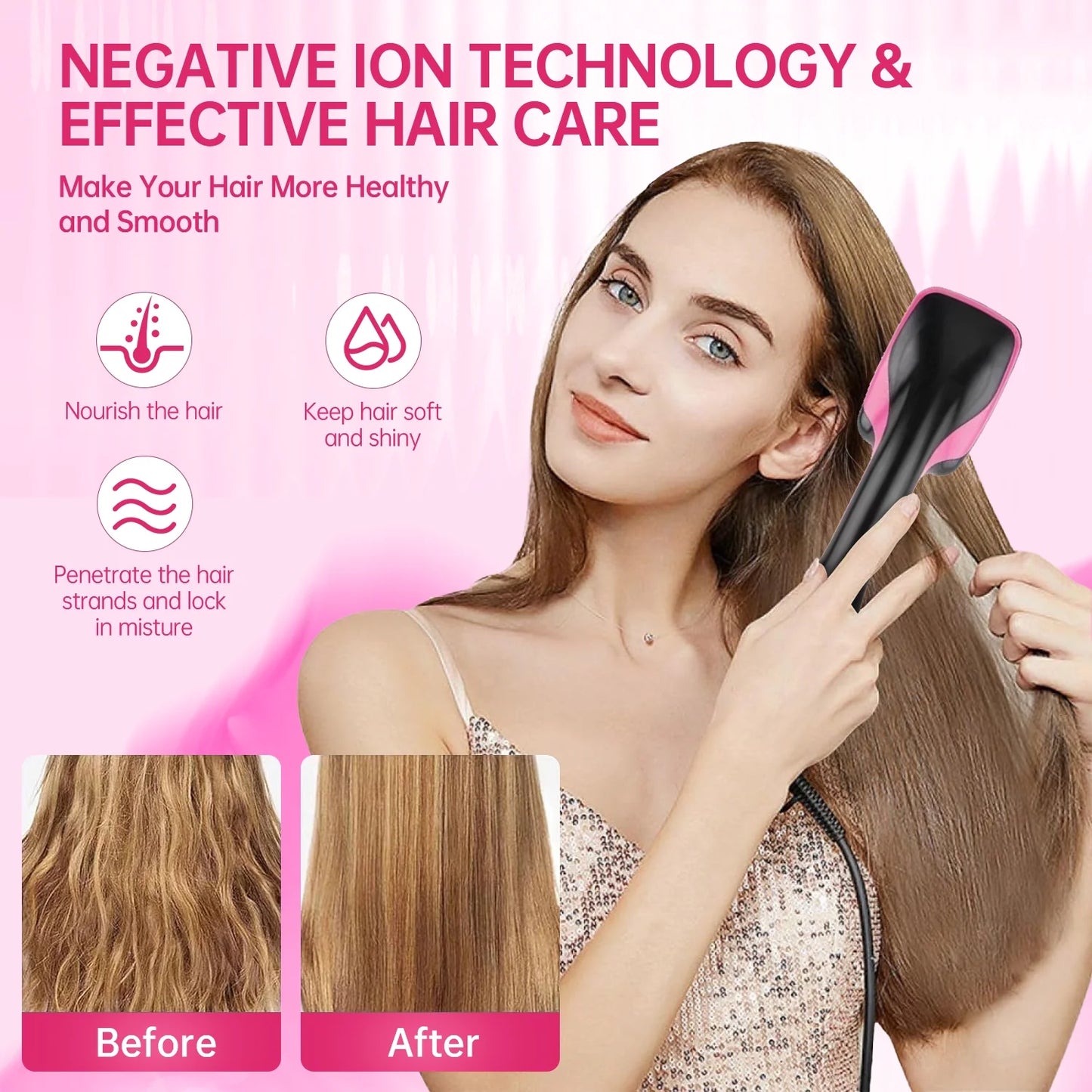 Hair Dryer and Blow Dryer Brush in One, Hair Dryer and Styler Volumizer with Negative Ion, Hair Styler for Smooth, Frizz-Free Results for All Hair Types