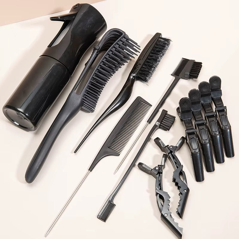 Detangling Brush 10 Pieces Hair Brush Set for Afro Curly Coily Long Hair Knots Detangler Easy to Clean Hair Care Styling Tools